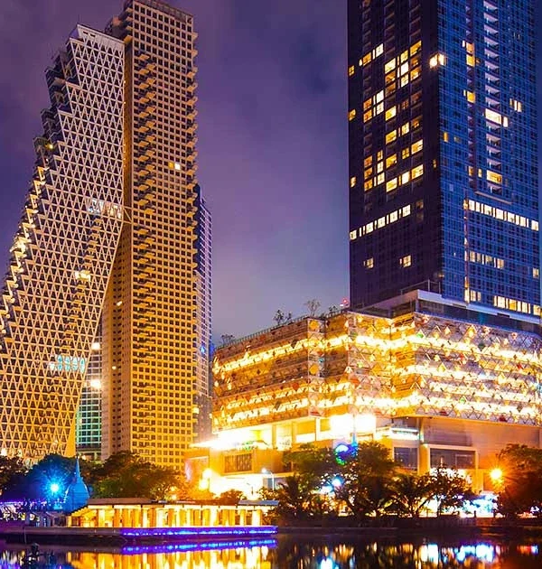 Colombo skyline at night, Sri Lanka